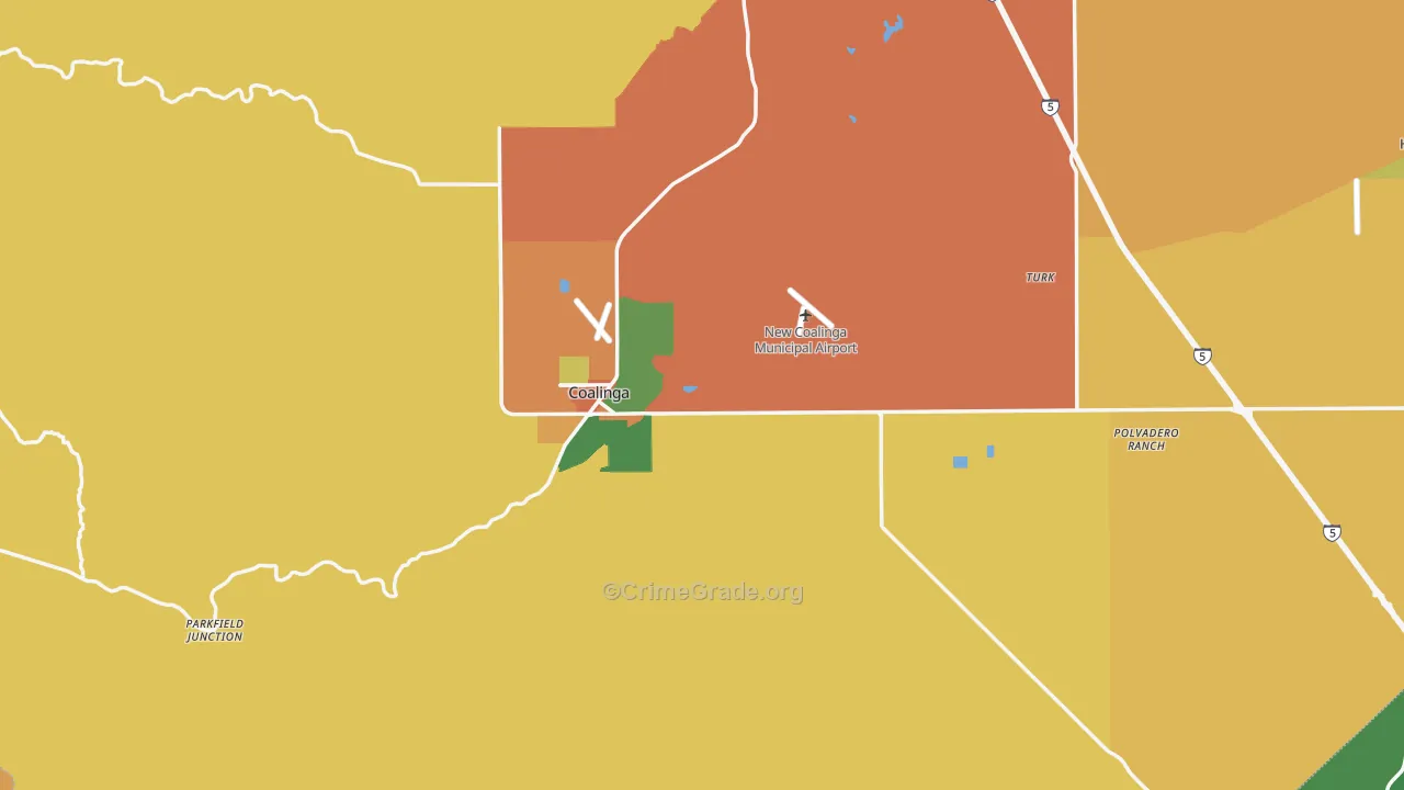 93210, CA Map of Drug-Related Crime Rates