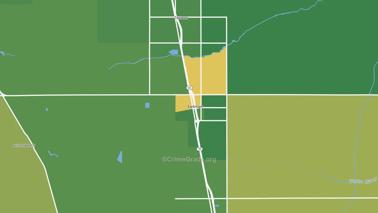 93219, CA Map of Drug-Related Crime Rates