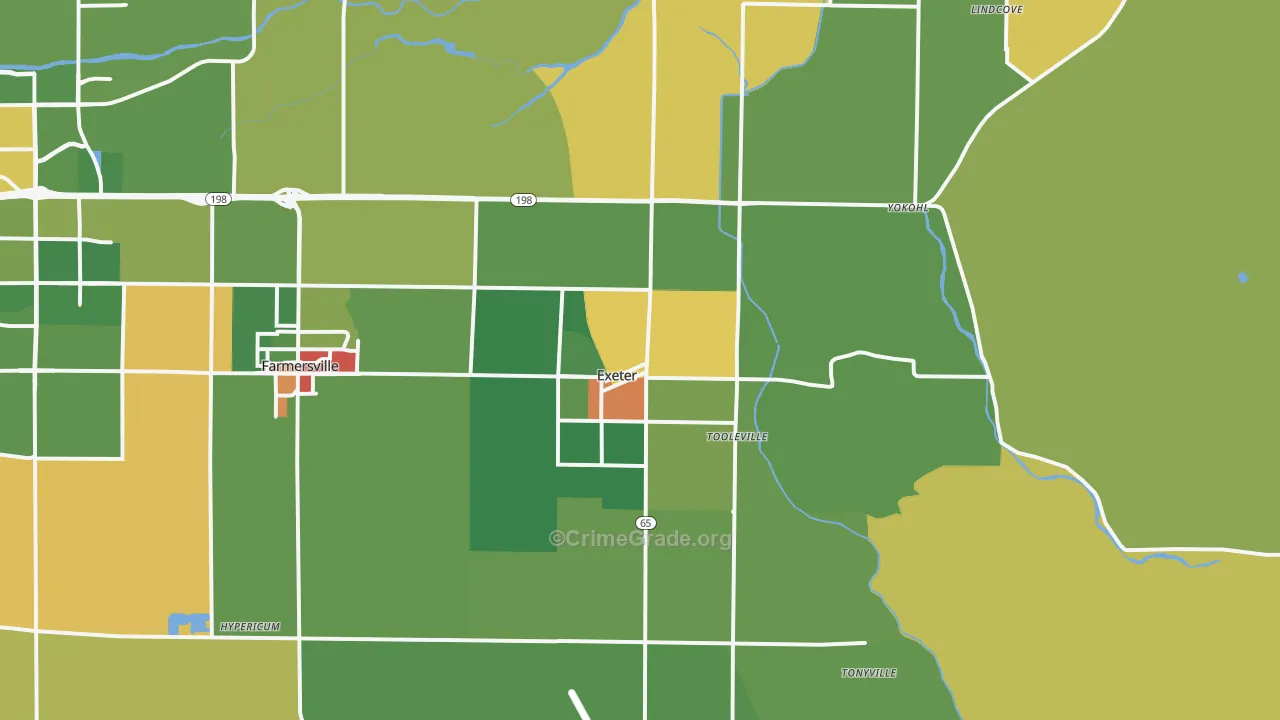 93221, CA Map of Drug-Related Crime Rates