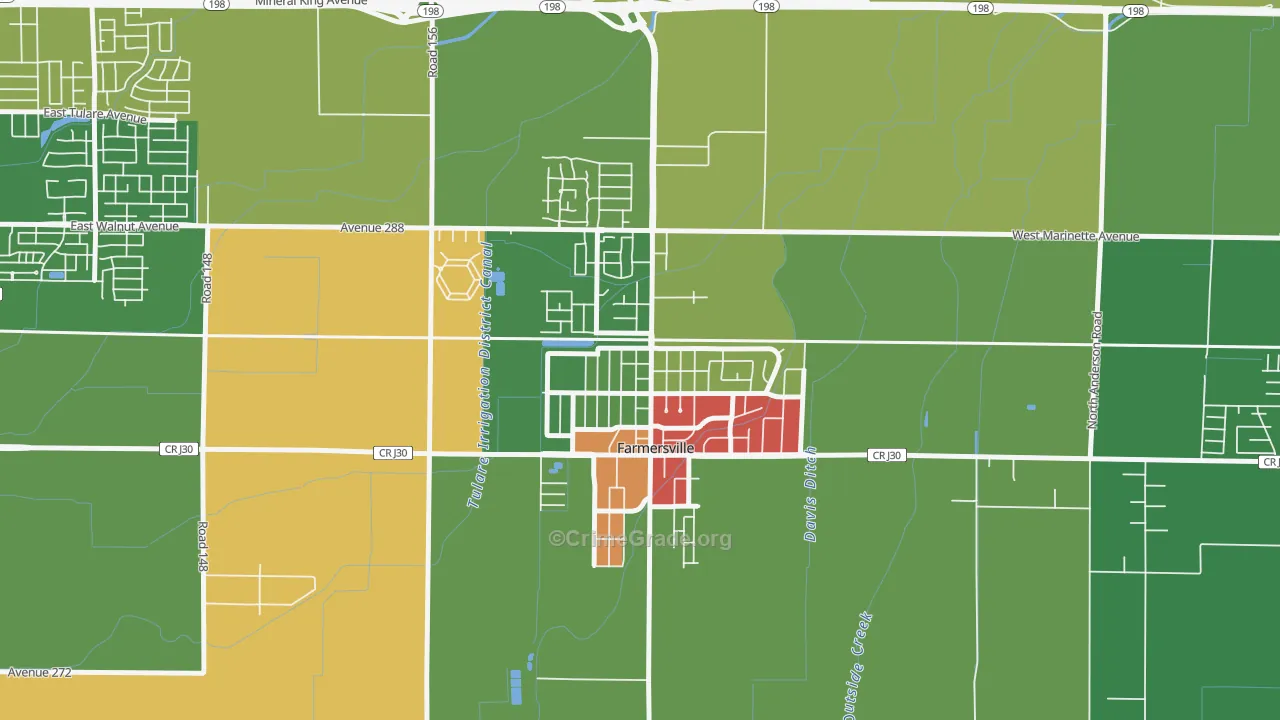 93223, CA Map of Drug-Related Crime Rates