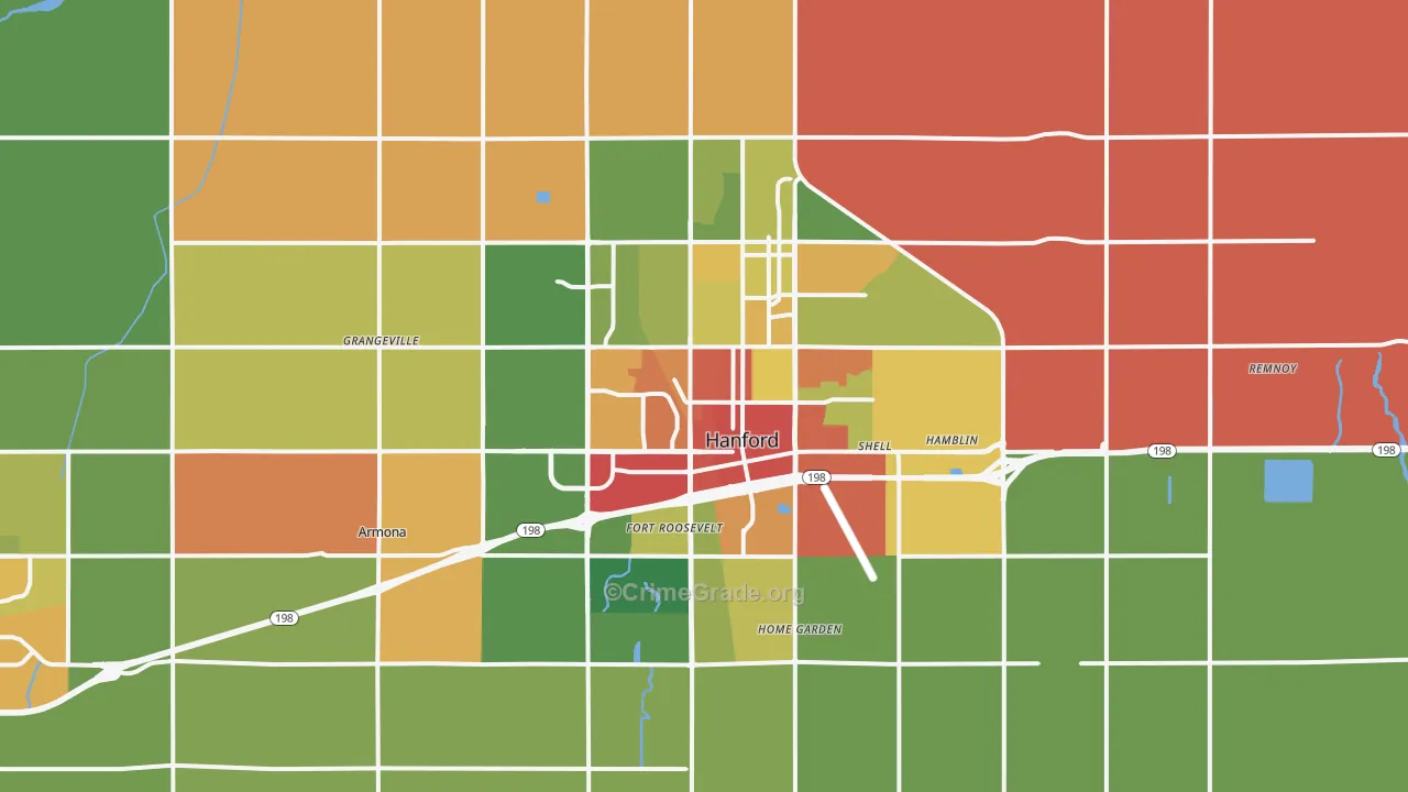 93230, CA Map of Drug-Related Crime Rates