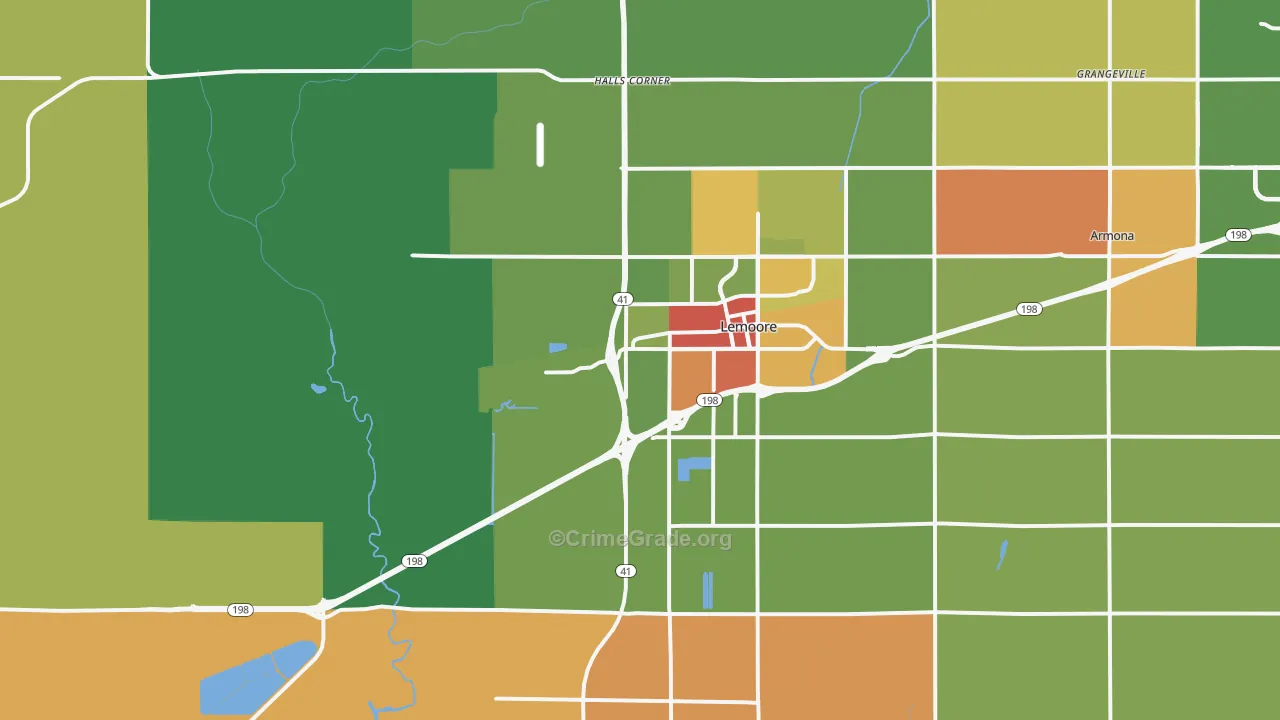 93245, CA Map of Drug-Related Crime Rates