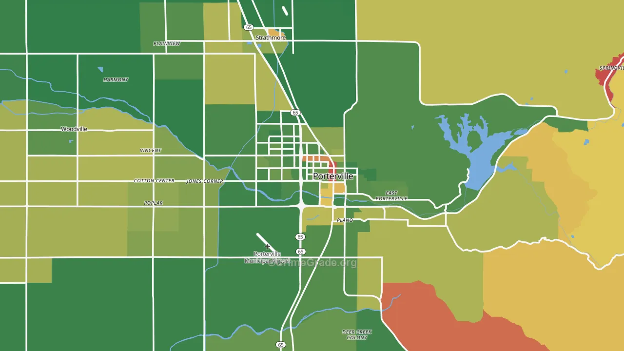 93257, CA Map of Drug-Related Crime Rates