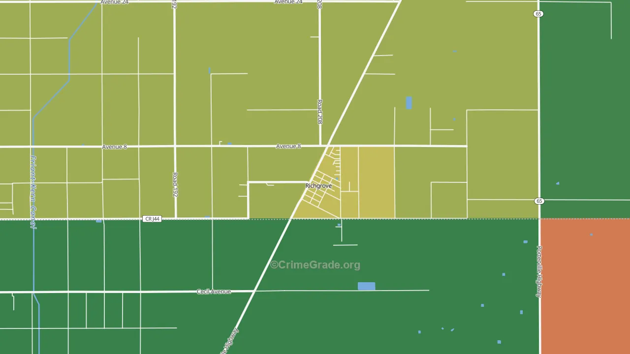 93261, CA Map of Drug-Related Crime Rates
