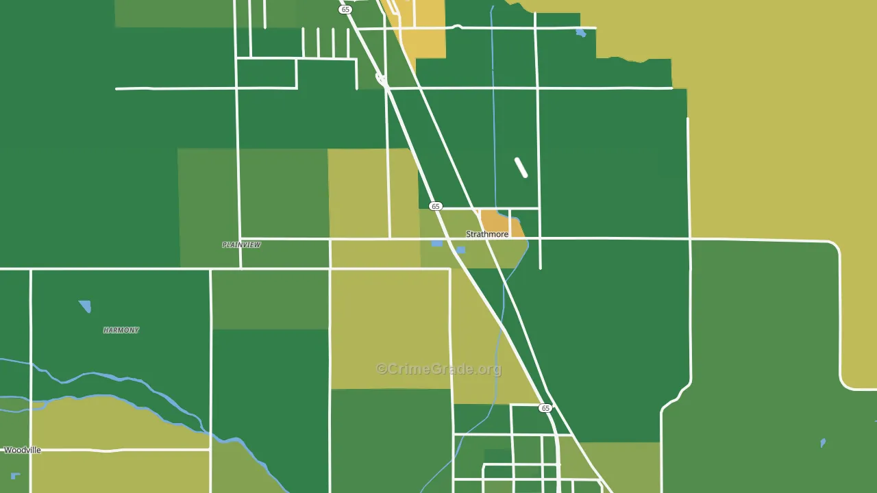 93267, CA Map of Drug-Related Crime Rates