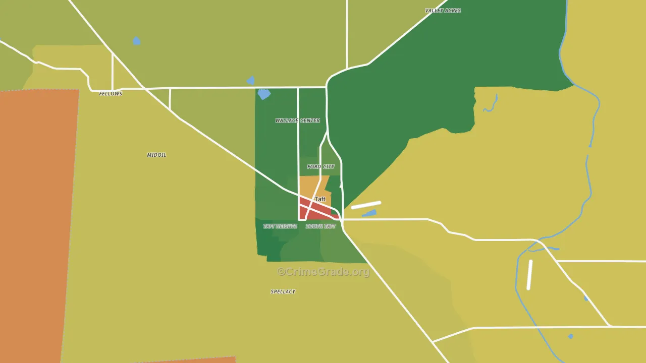 93268, CA Map of Drug-Related Crime Rates