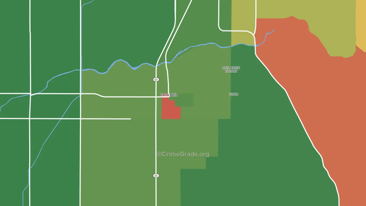 93270, CA Map of Drug-Related Crime Rates