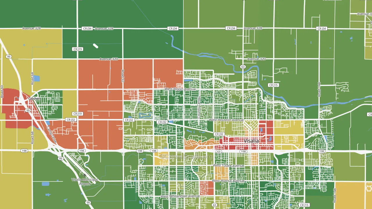 93291, CA Map of Drug-Related Crime Rates