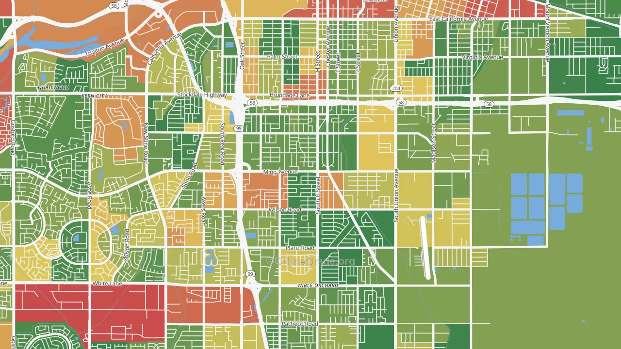 93304, CA Map of Drug-Related Crime Rates