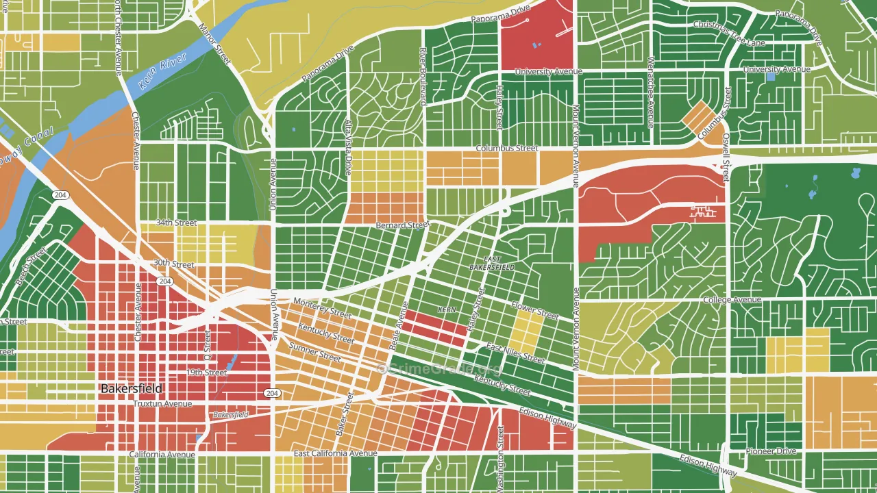 93305, CA Map of Drug-Related Crime Rates