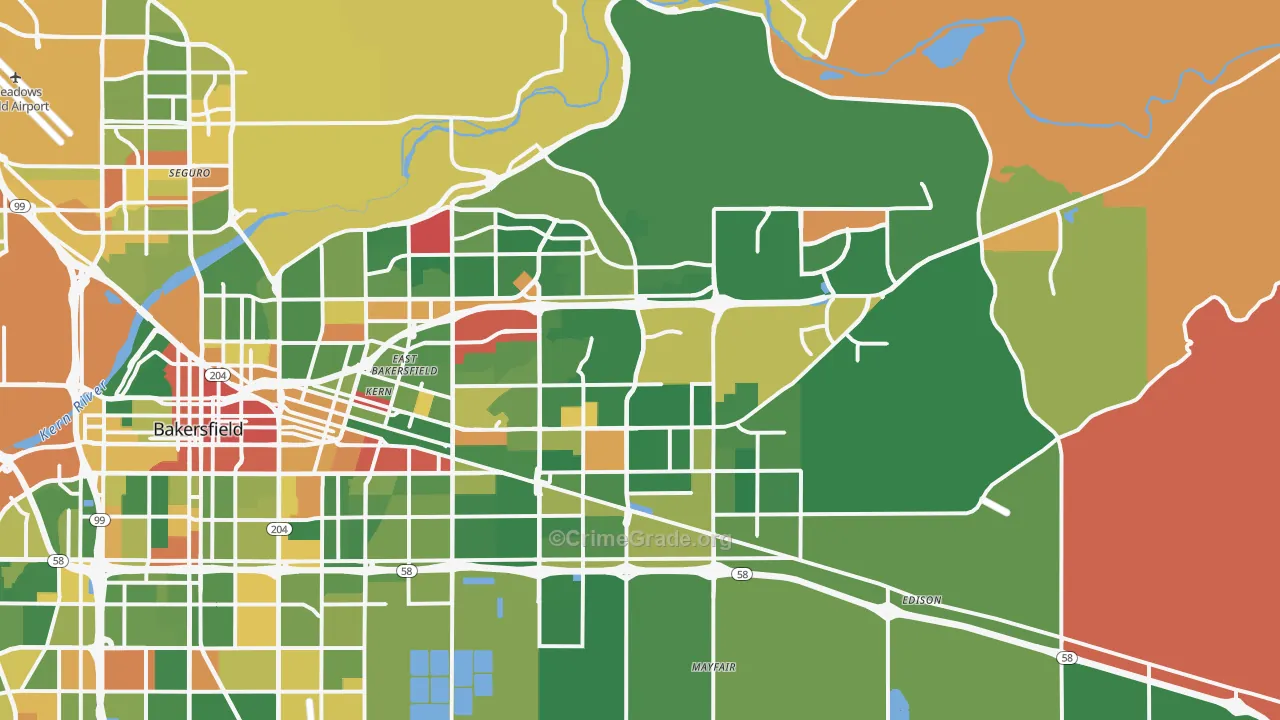 93306, CA Map of Drug-Related Crime Rates