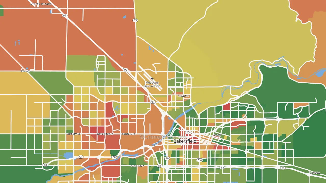 93308, CA Map of Drug-Related Crime Rates