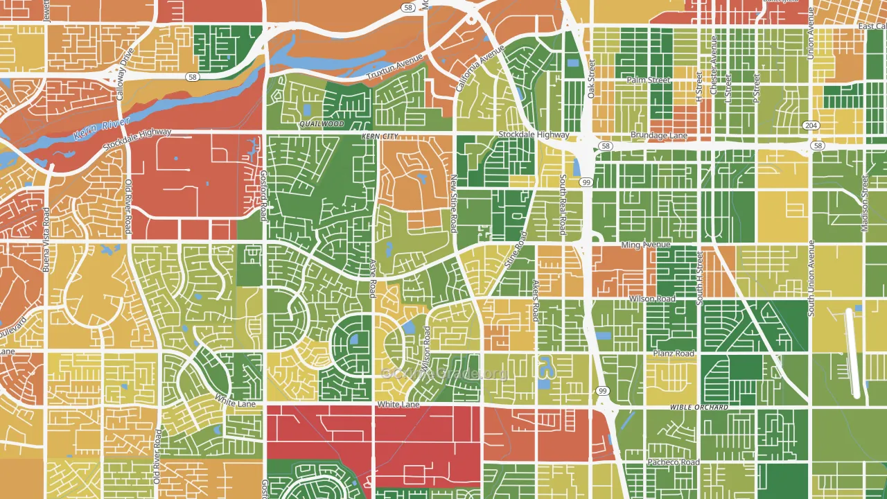 93309, CA Map of Drug-Related Crime Rates