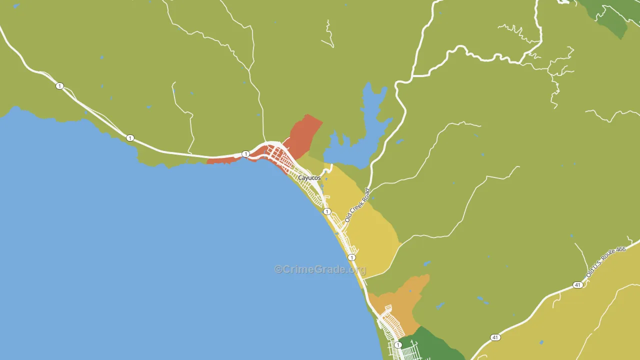 93430, CA Map of Drug-Related Crime Rates