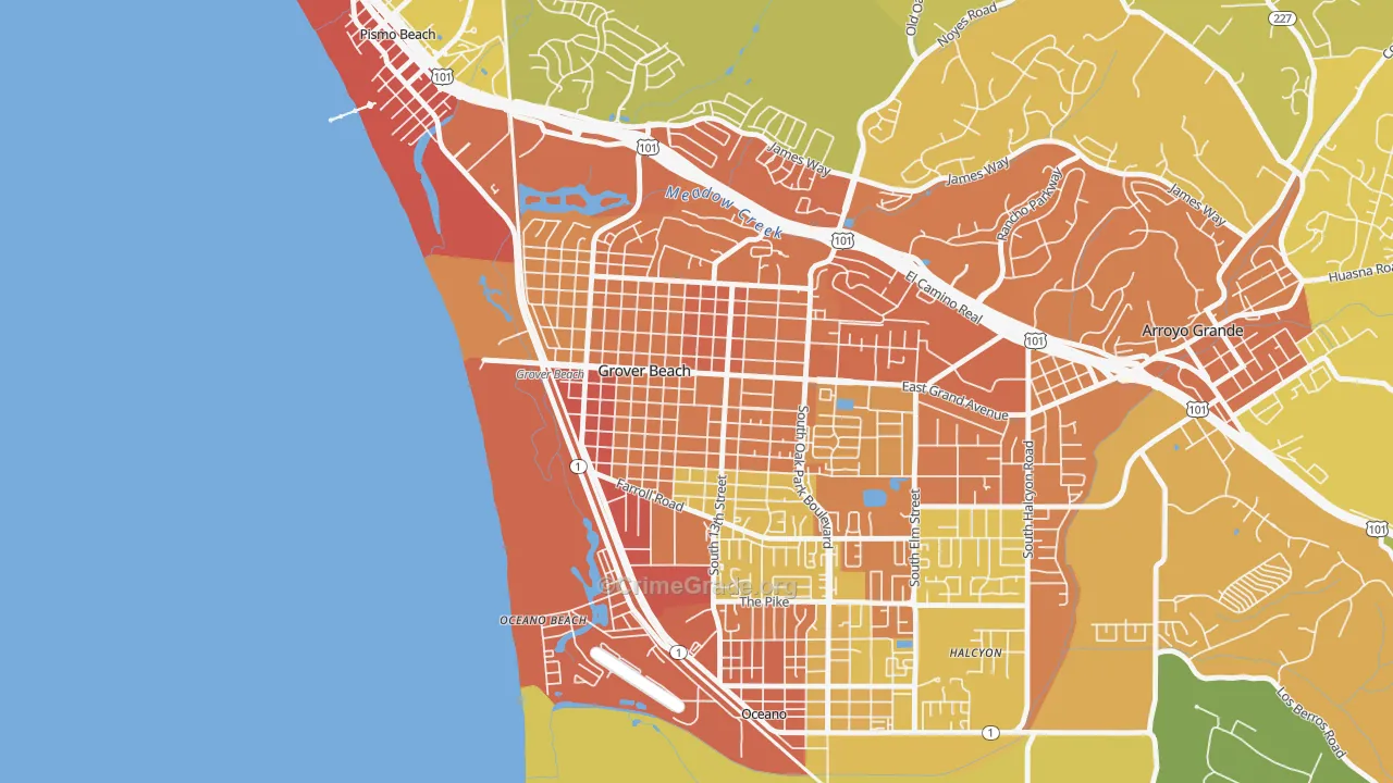 93433, CA Map of Drug-Related Crime Rates