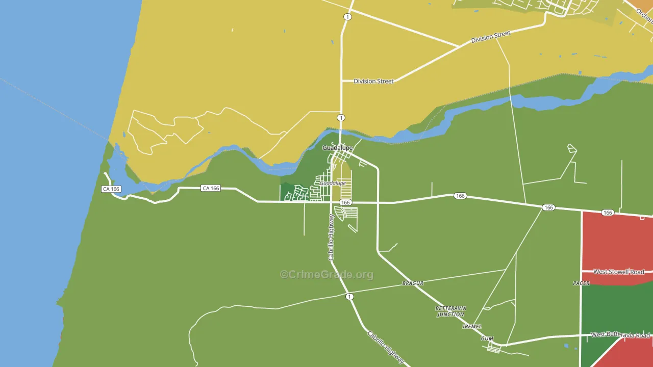 93434, CA Map of Drug-Related Crime Rates