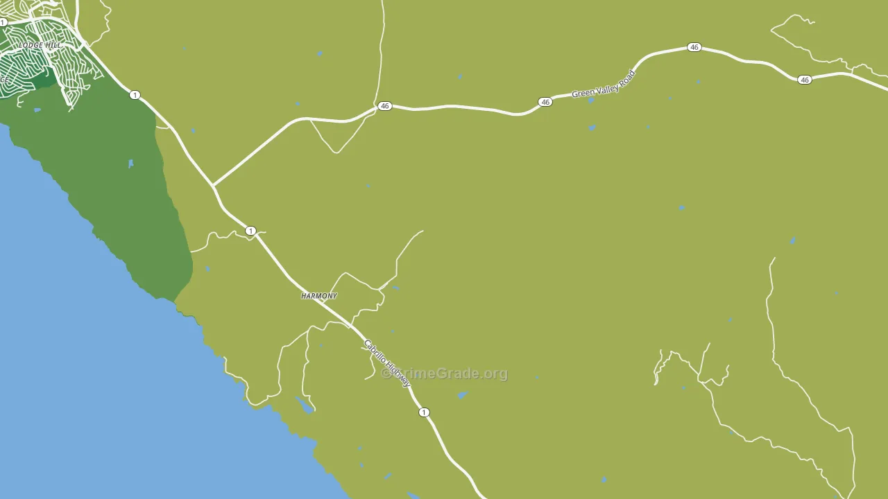 93435, CA Map of Drug-Related Crime Rates
