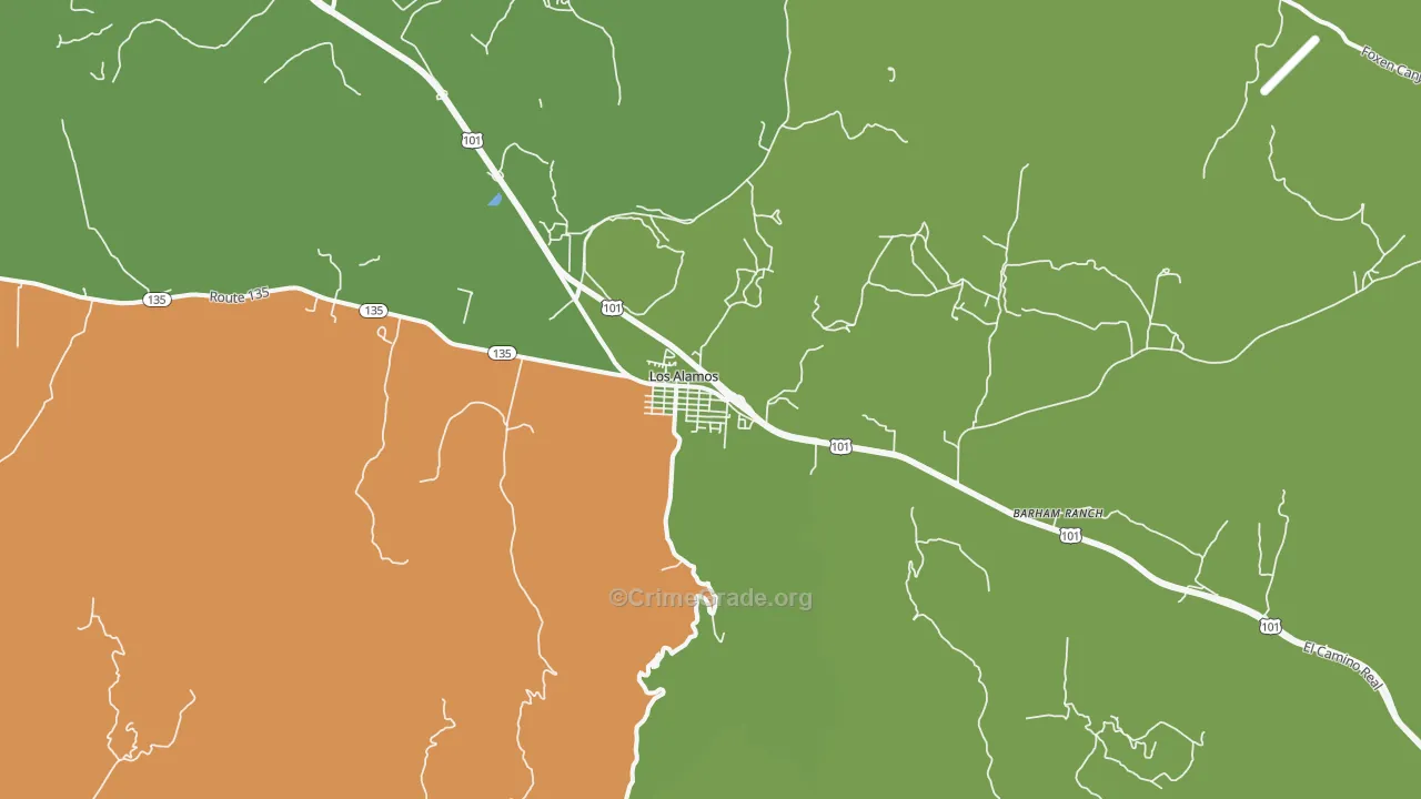 93440, CA Map of Drug-Related Crime Rates