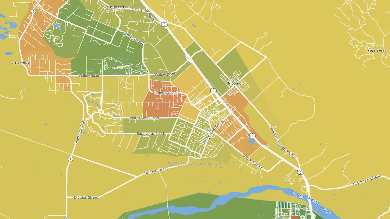 93444, CA Map of Drug-Related Crime Rates