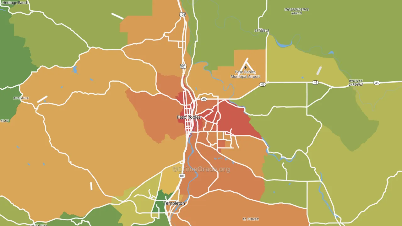 93446, CA Map of Drug-Related Crime Rates