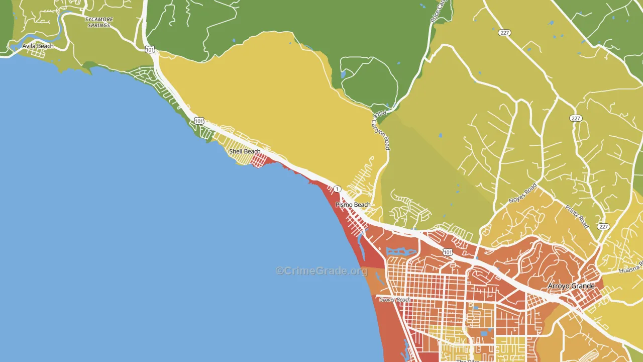93449, CA Map of Drug-Related Crime Rates