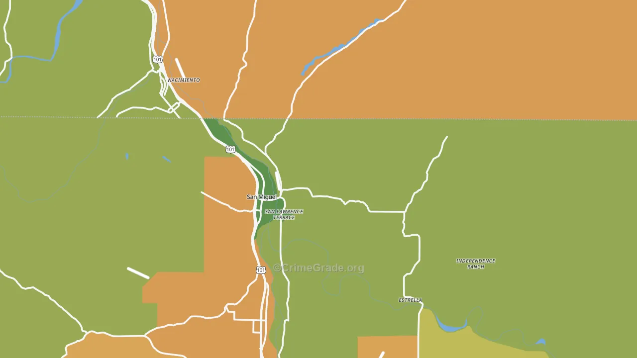93451, CA Map of Drug-Related Crime Rates