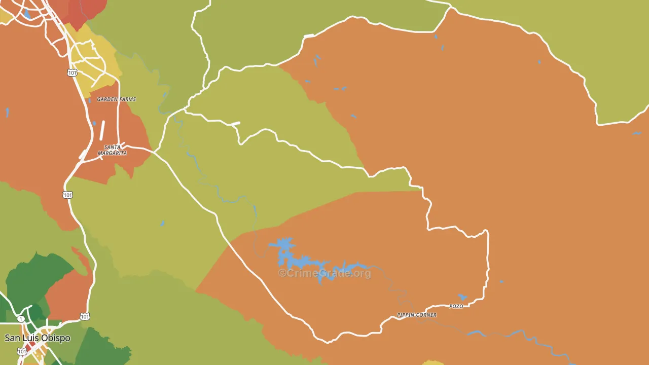 93453, CA Map of Drug-Related Crime Rates