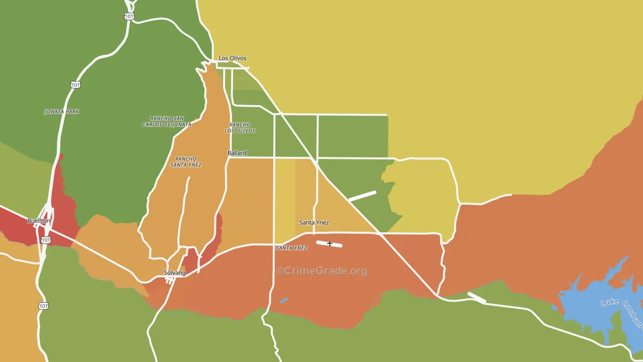 93460, CA Map of Drug-Related Crime Rates