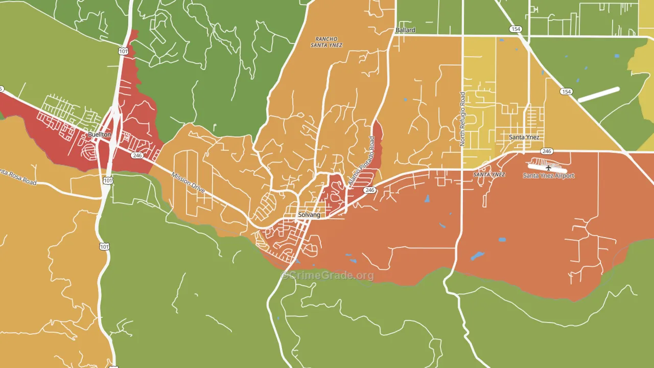 93463, CA Map of Drug-Related Crime Rates