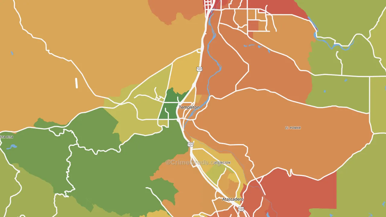 93465, CA Map of Drug-Related Crime Rates