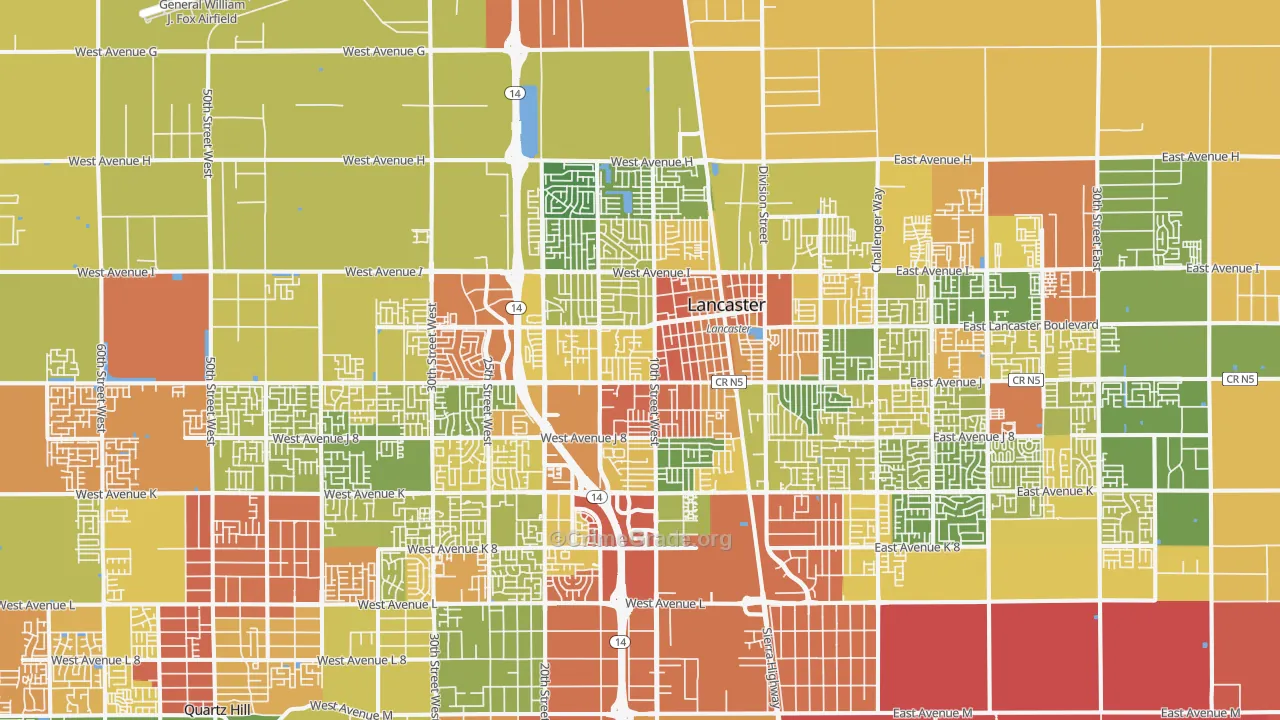 93534, CA Map of Drug-Related Crime Rates