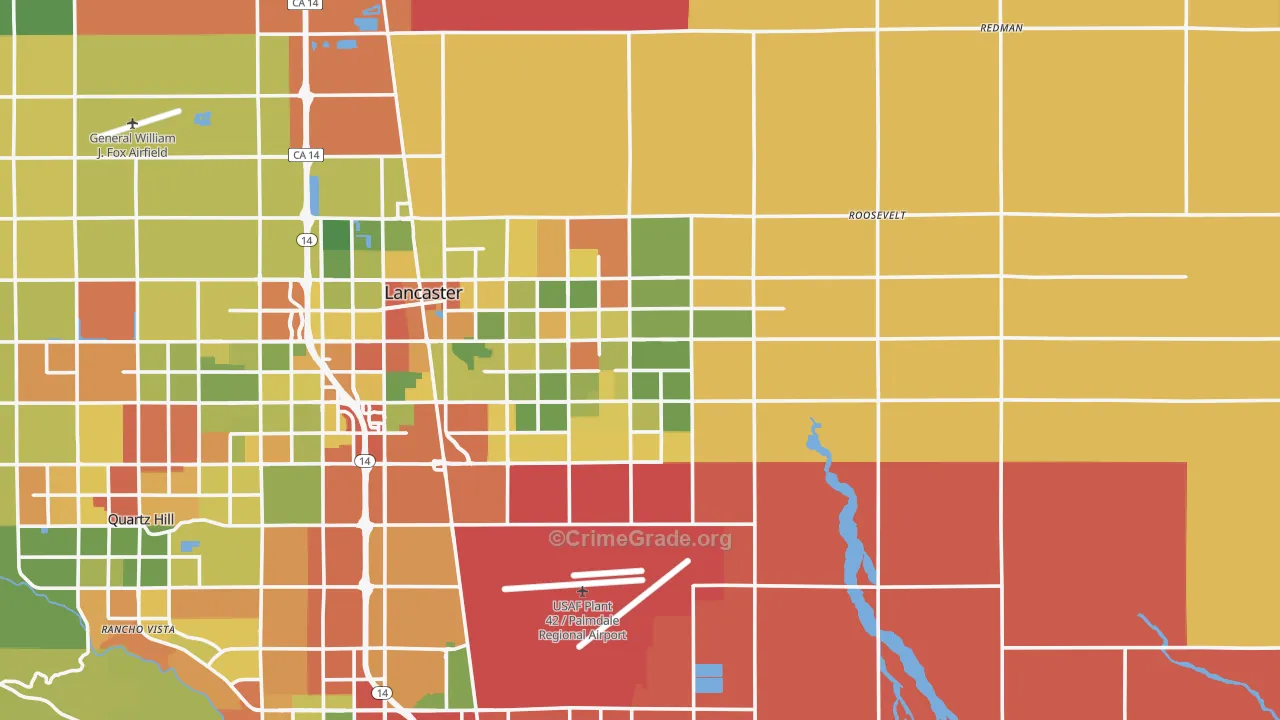 93535, CA Map of Drug-Related Crime Rates