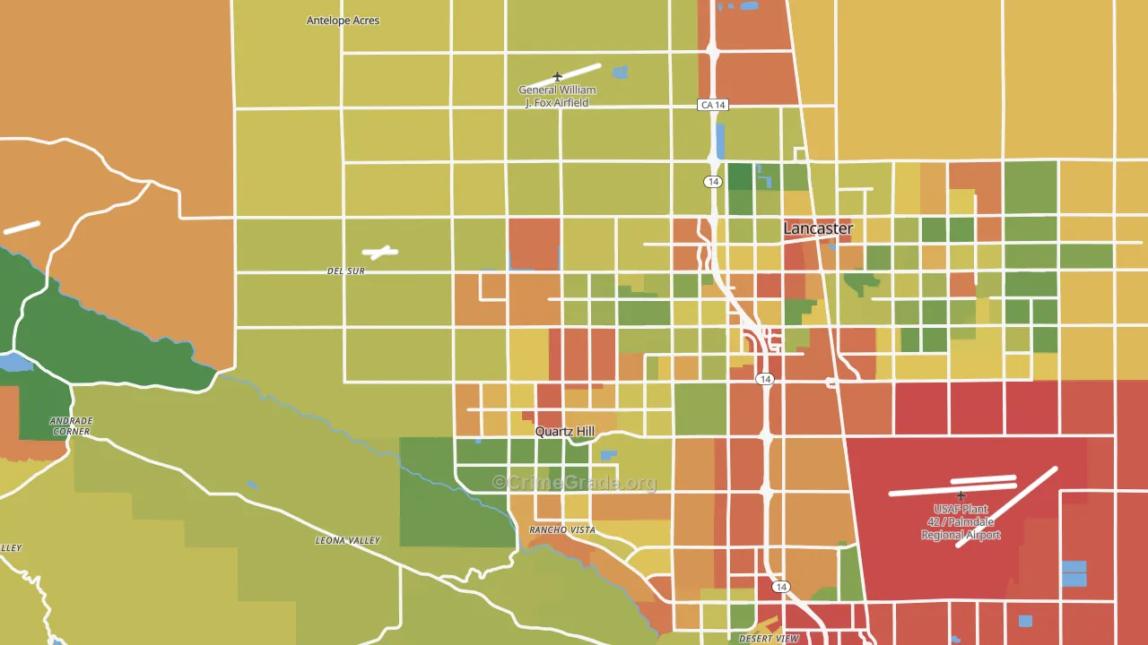 93536, CA Map of Drug-Related Crime Rates