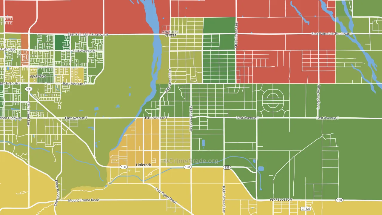 93543, CA Map of Drug-Related Crime Rates