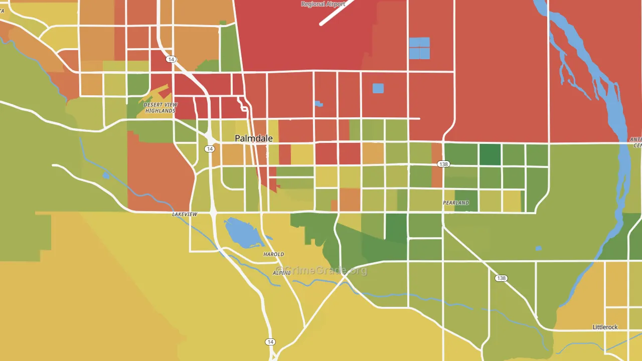 93550, CA Map of Drug-Related Crime Rates