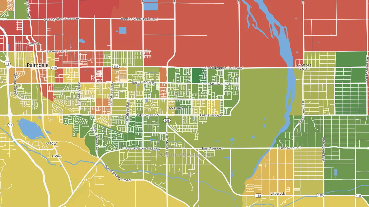 93552, CA Map of Drug-Related Crime Rates