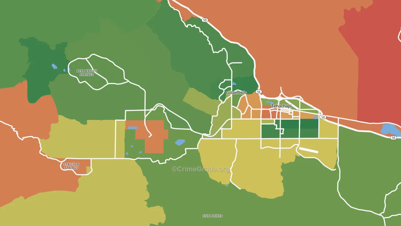 93561, CA Map of Drug-Related Crime Rates