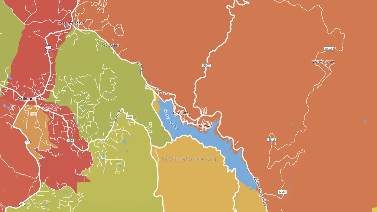 93604, CA Map of Drug-Related Crime Rates
