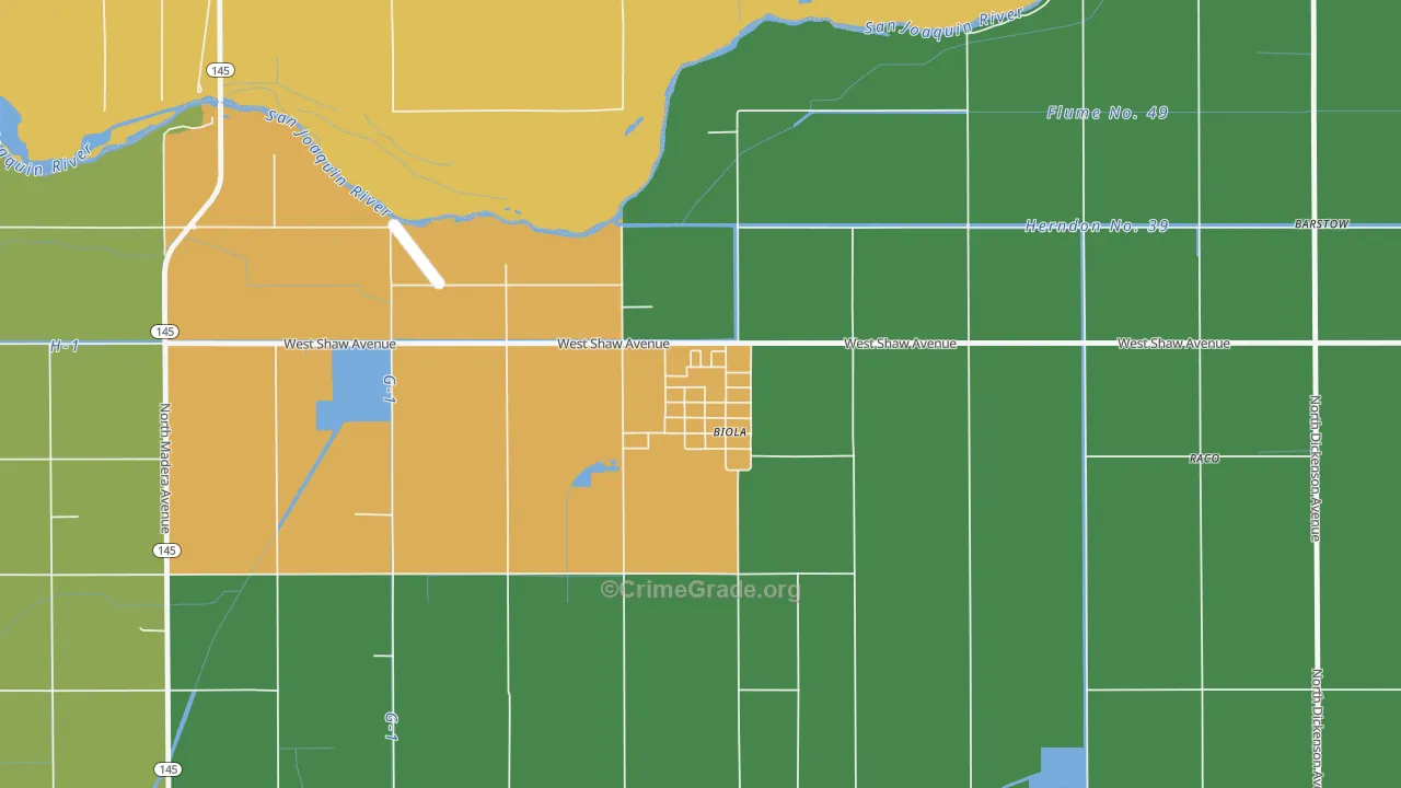 93606, CA Map of Drug-Related Crime Rates