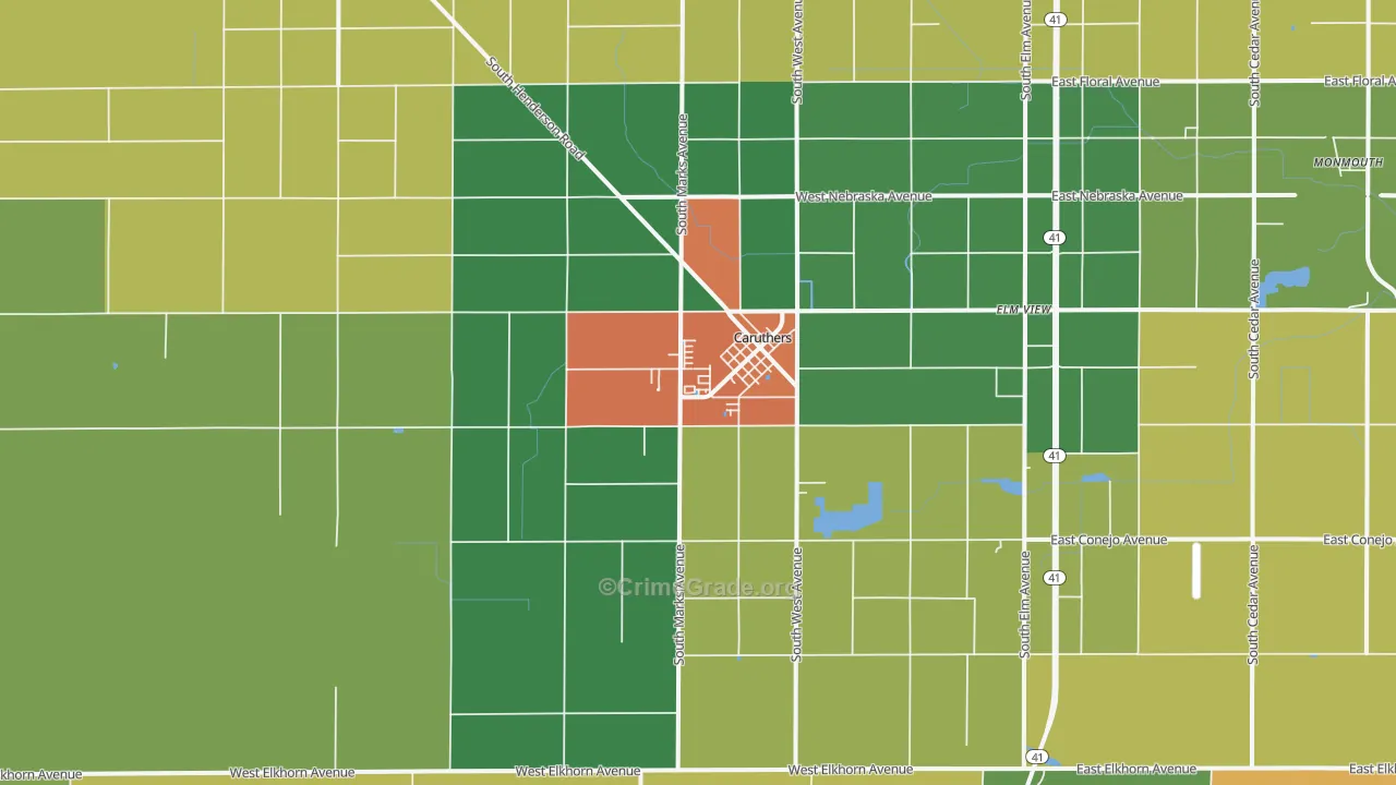 93609, CA Map of Drug-Related Crime Rates
