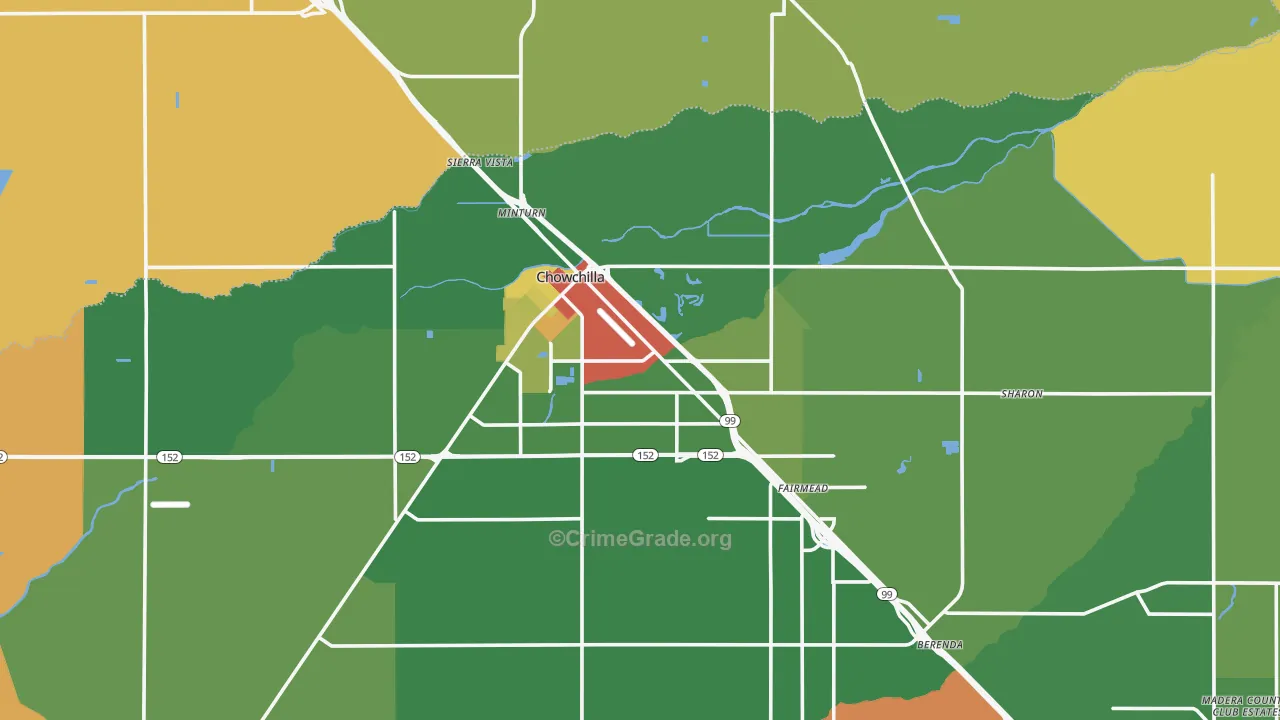 93610, CA Map of Drug-Related Crime Rates