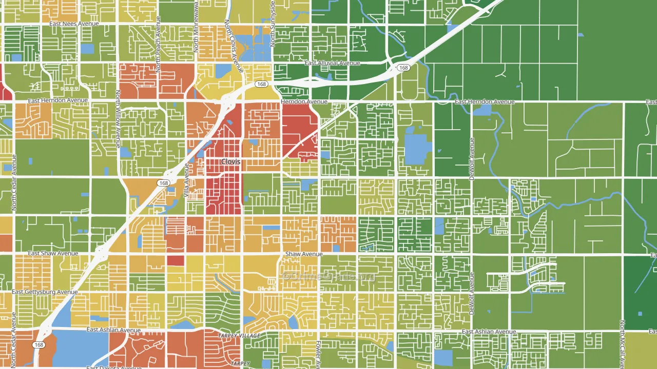 93611, CA Map of Drug-Related Crime Rates