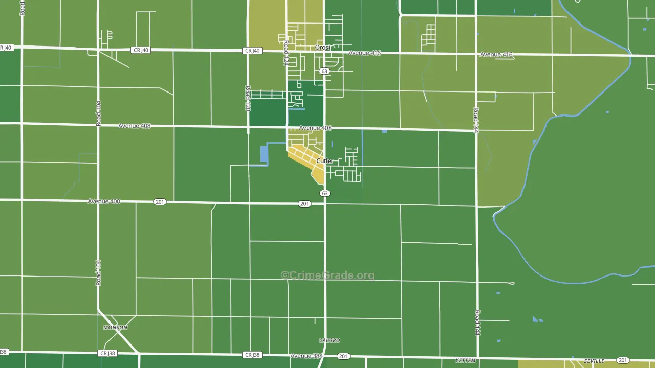 93615, CA Map of Drug-Related Crime Rates