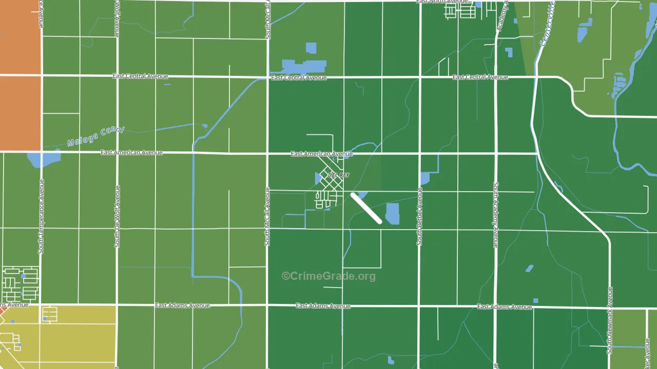 93616, CA Map of Drug-Related Crime Rates