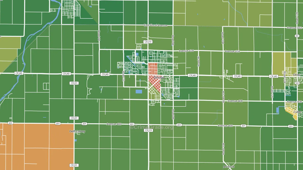 93618, CA Map of Drug-Related Crime Rates