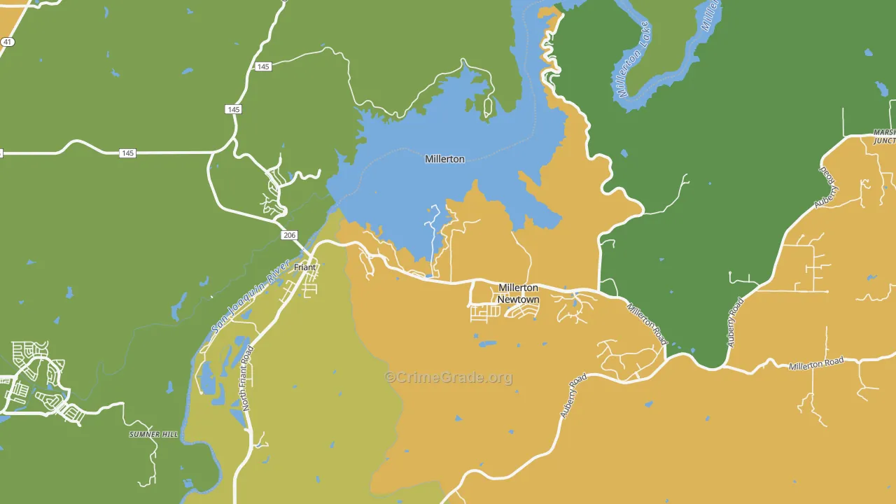 93626, CA Map of Drug-Related Crime Rates
