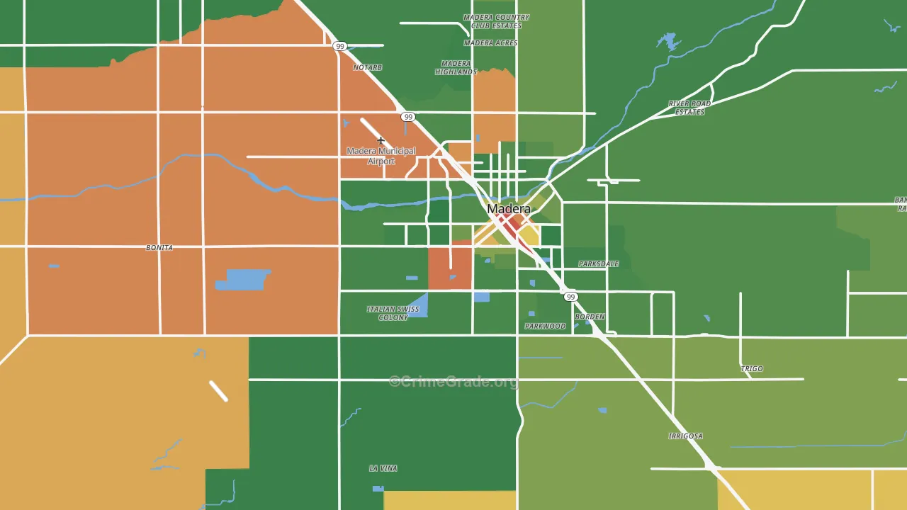 93637, CA Map of Drug-Related Crime Rates
