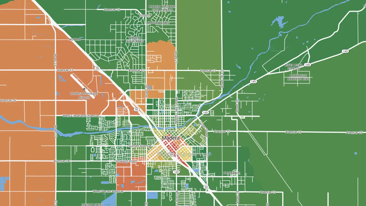 93638, CA Map of Drug-Related Crime Rates