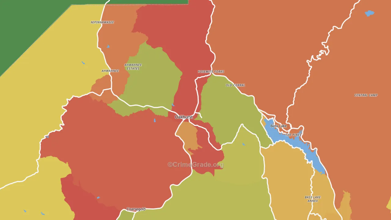 93644, CA Map of Drug-Related Crime Rates