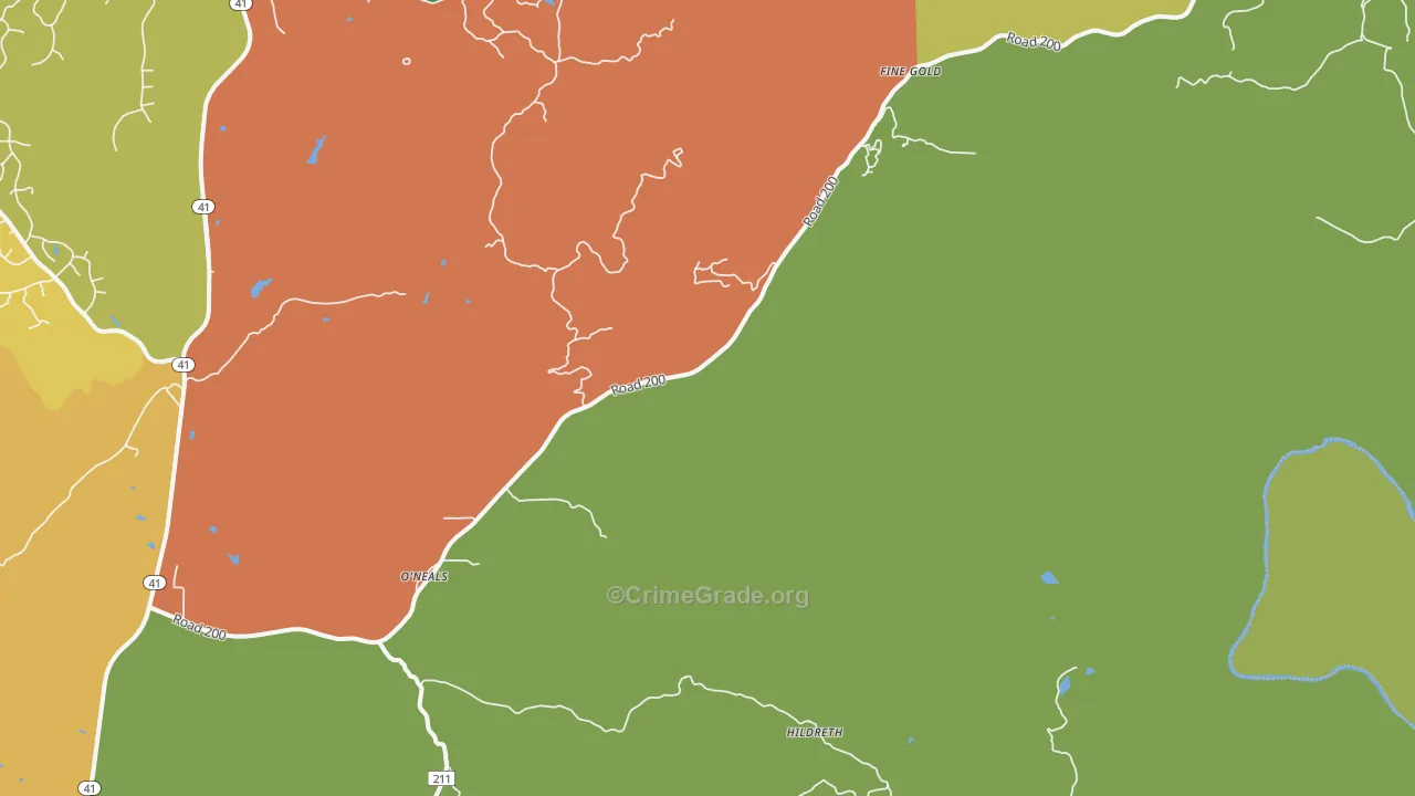 93645, CA Map of Drug-Related Crime Rates